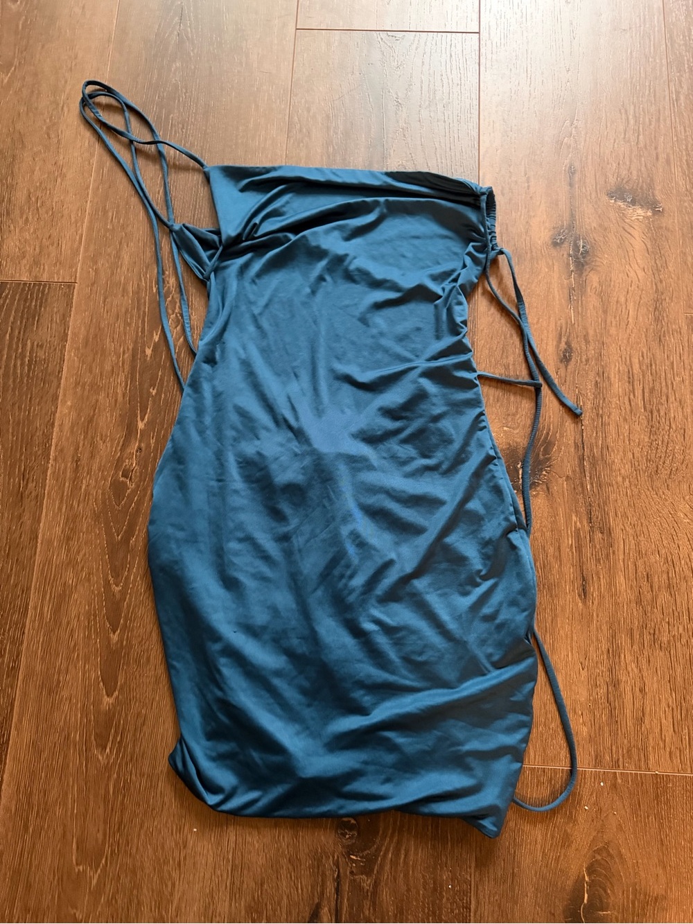 OhPolly Blue Stretch Dress with Adjustable Ties
